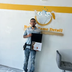 Hector finishing up tint training